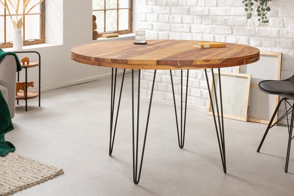 Dizajnový okrúhly jedálenský stôl Elegant 120 cm Sheesham