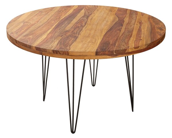 Dizajnový okrúhly jedálenský stôl Elegant 120 cm Sheesham