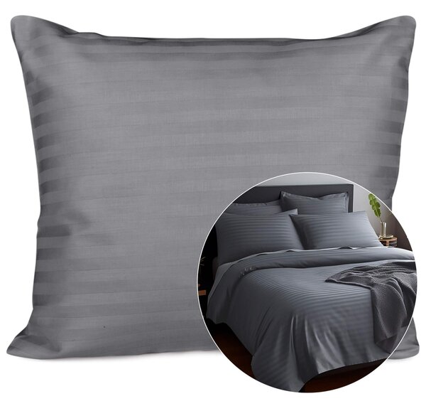 SATÉNOVÁ OBLIEČKA NA VANKÚŠ CIZGILI ANTHRACITE 70X80 CM EXCLUSIVE ANTRACITOVÁ