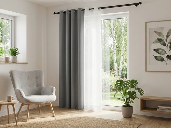 Svetlosivý záves OXFORD 140x250 cm Zavesenie: Riasiaca páska