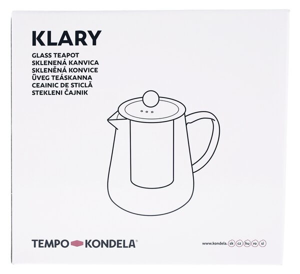 TEMPO-KONDELA KLARY, čajník so sitkom, 1,3 l, sklenený