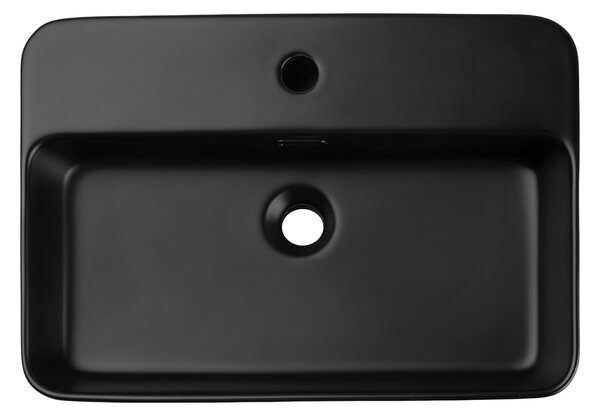 Comad Keramické umývadlo na dosku TRUST 2 BLACK, čierna mat