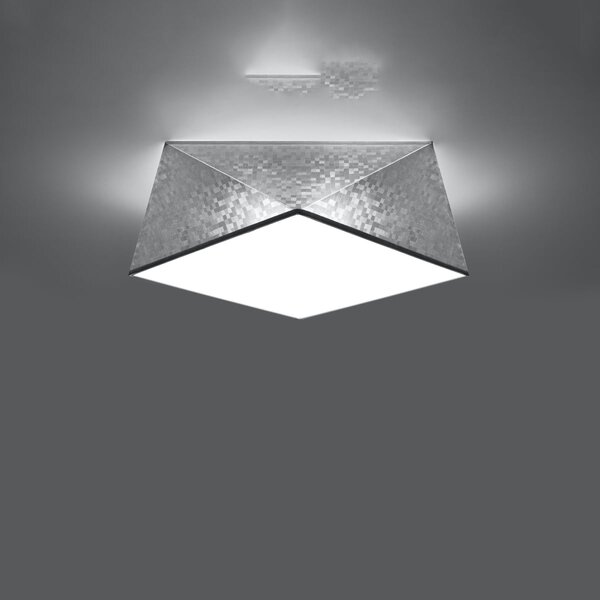 Stropné svietidlo Hexa, 1x sivé plastové tienidlo, (biely plast), (35 cm)