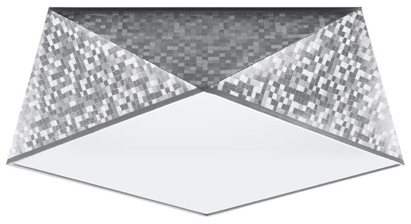 Stropné svietidlo Hexa, 1x sivé plastové tienidlo, (biely plast), (35 cm)