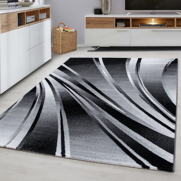 Ayyildiz , Kusový koberec Parma 9210 black, 80x150, šedá, chodba / predsieň