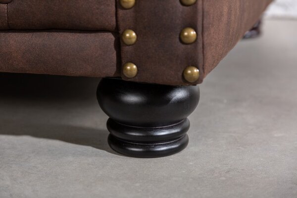 Dizajnové kreslo Chesterfield II antik hnedé