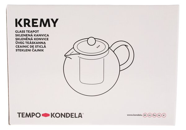 TEMPO-KONDELA KREMY, čajník so sitkom, 0,95 l, sklenený