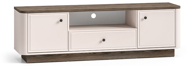 TV stolík Amberto 160 cm so zásuvkou - kašmírová / dub windmill tmavý