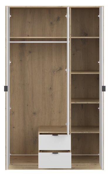 Skriňa Nepon 118x197x54 - dub artisan / biela