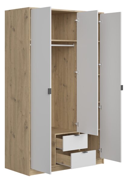 Skriňa Nepon 118x197x54 - dub artisan / biela