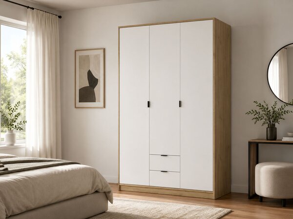 Skriňa Nepon 118x197x54 - dub artisan / biela