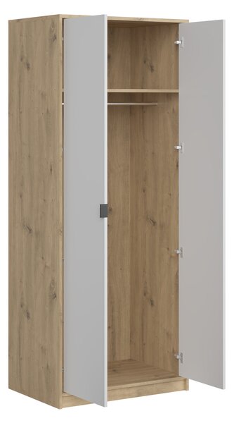 Skriňa Nepon 80x197x55 - dub artisan / biela