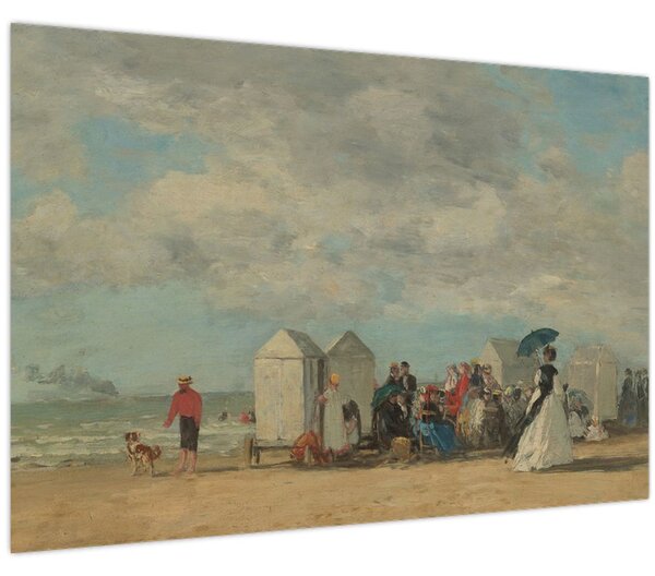 Obraz - Eugène Boudin, Beach Scene , reprodukcia (90x60 cm)