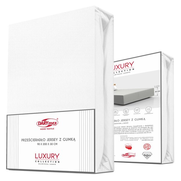 JERSEY PRESTIERADLO 90X200 CM, VÝŠKA 30 CM BIELE