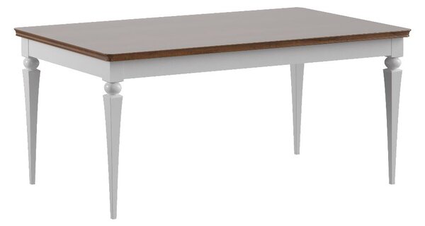 Rozkladací jedálenský stôl Torino TO-S1 - biely vysoký lesk / dub Torino