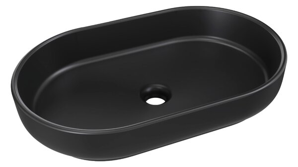 Comad Keramické umývadlo na dosku RIVER 2 BLACK MATT UN 55, čierna mat