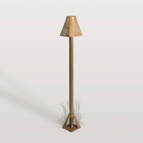 Moretti Luce LED podlahová lampa Silva Frame, výška 50 cm, antik mosadz, Hnedá / staromosadz, Mosadz, Vidiecky / Rustikálny, Vonkajčie stĺpové osvetlenie