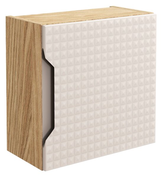 Comad Kúpeľňová skrinka závesná horná Qubik Luxor Beige 35 béžová/dub olejovaný