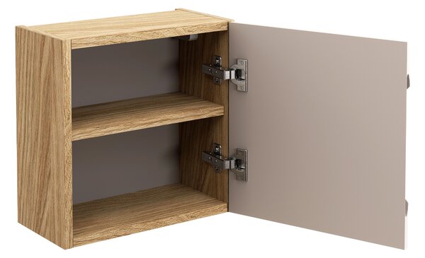 Comad Kúpeľňová skrinka závesná horná Qubik Luxor Beige 35 béžová/dub olejovaný