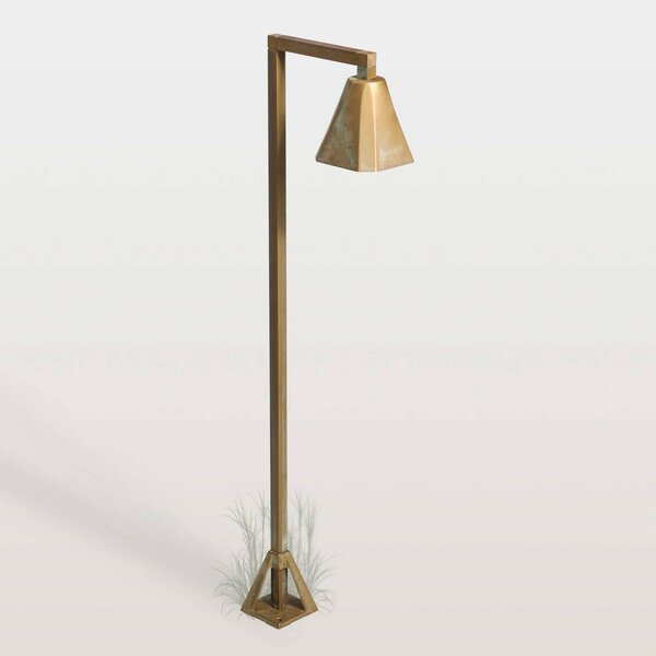 Moretti Luce Chodníkové LED svetlo Silva Frame, 80 x 19 cm, antická mosadz, Hnedá / staromosadz, Mosadz, Vidiecky / Rustikálny, Osvetlenie príjazdovej cesty