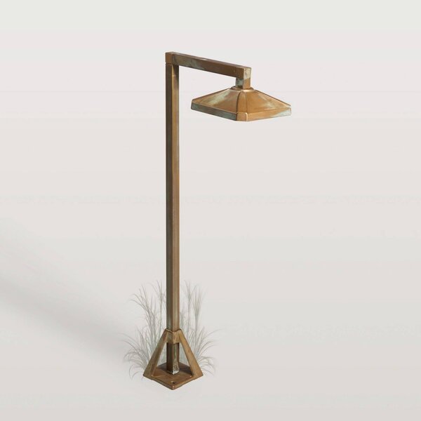 Moretti Luce LED podlahová lampa Aura Frame, 50 x 19,5 cm, antická mosadz, Hnedá / staromosadz, Mosadz, Vidiecky / Rustikálny, Vonkajčie stĺpové osvetlenie