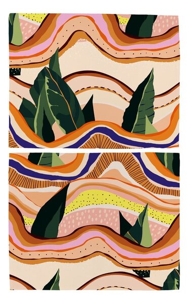 Súprava 2 ks bavlneného prestierania Butter Kings Abstract Landscape