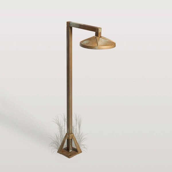 Moretti Luce LED podlahová lampa Aura Disk, 50 x 19 cm, antická mosadz, Hnedá / staromosadz, Mosadz, Vidiecky / Rustikálny, Vonkajčie stĺpové osvetlenie