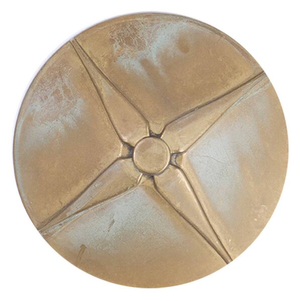 Moretti Luce Chodníkové LED svetlo Aura Disk, výška 100 cm, antická mosadz, IP65, Hnedá / staromosadz, Mosadz, Vidiecky / Rustikálny, Osvetlenie príjazdovej cesty