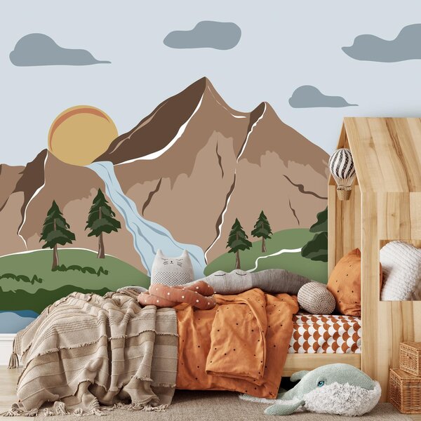 Fototapeta - Ilustrácie horskej krajiny (147x102 cm)