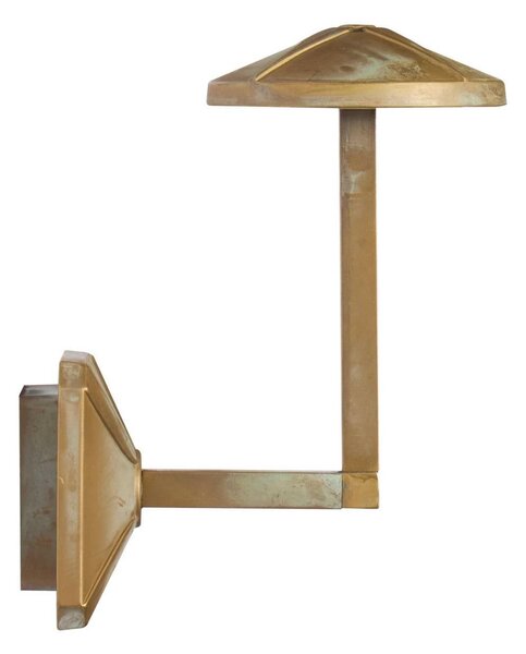 Moretti Luce Vonkajšie nástenné svietidlo Aura Disk, výška 24 cm, antická mosadz, Hnedá / staromosadz, Mosadz, Vidiecky / Rustikálny