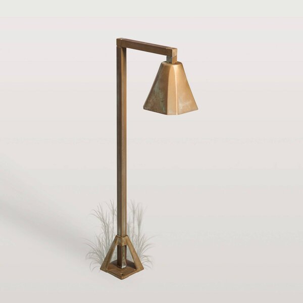 Moretti Luce LED podlahová lampa Silva Frame, 50 x 19 cm, antická mosadz, Hnedá / staromosadz, Mosadz, Vidiecky / Rustikálny, Vonkajčie stĺpové osvetlenie