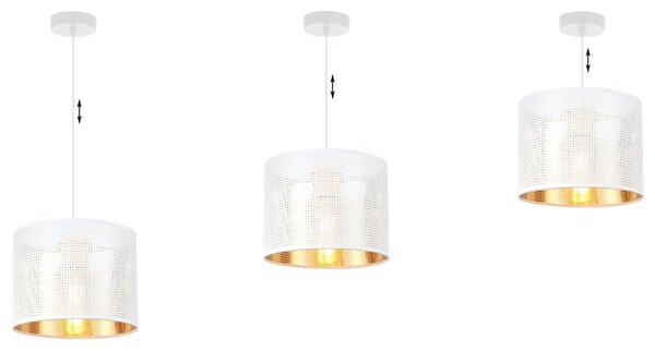 Závesné svietidlo Asti0, 1x biele PVC tienidlo, (fi 20cm), g, w