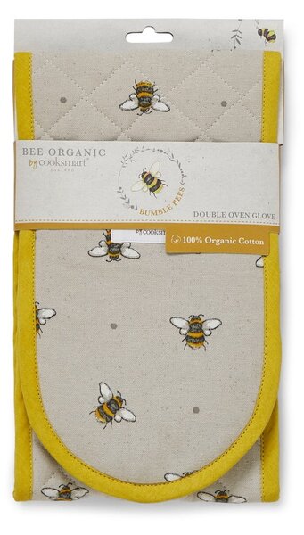 Béžovo-žltá bavlnená dvojitá chňapka Cooksmart ® Bumble Bees