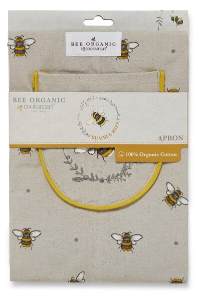 Béžovo-žltá bavlnená zástera Cooksmart ® Bumble Bees