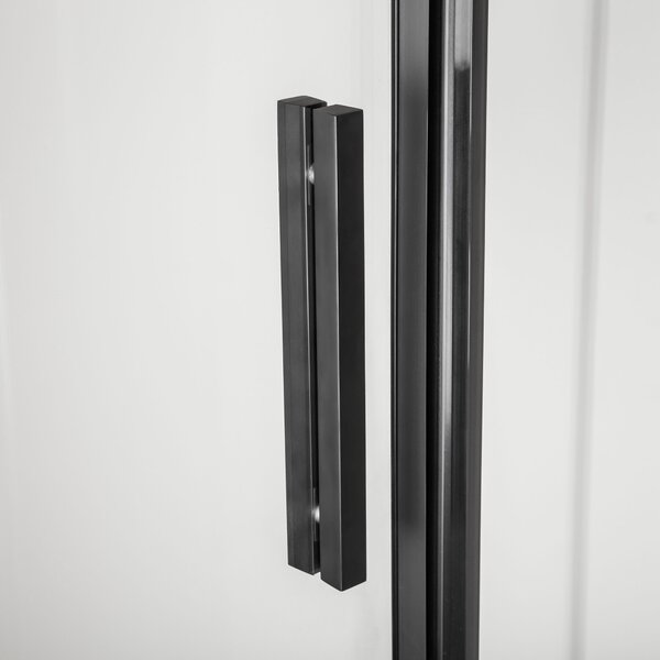 Novoterm Štvorcový sprchový kút NV-Solid SQ BL 80, čierny/transparent - bez vaničky