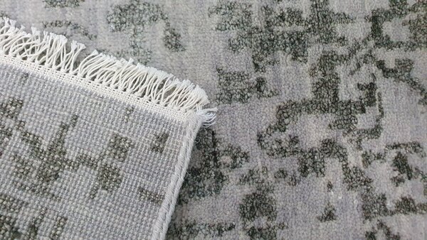 Diamond Carpets India , Ručne viazaný kusový koberec Diamond DC-JK 1 silver / black, 120x170, šedá, chodba / predsieň