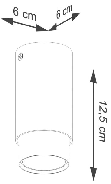 Stropné svietidlo Nero, 1x čierne kovové tienidlo, (12,5 cm), g