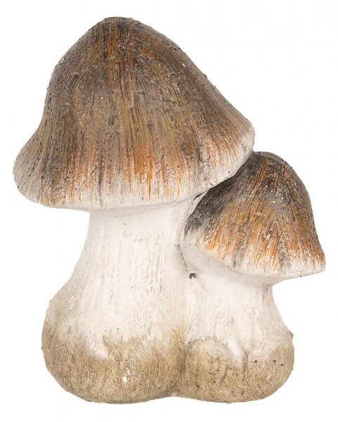 Béžovo-hnědá keramická dekorace houby Mushroom - 10*7*12 cm - Clayre & Eef
