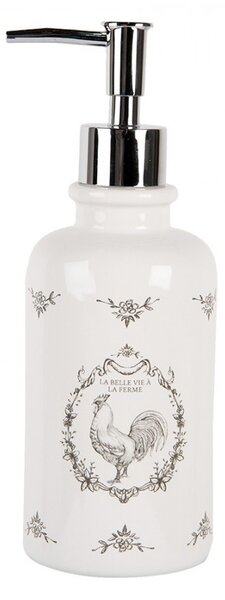 Keramický dávkovač na mydlo s pumpičkou La Belle Vie - Ø 9*20 cm / 350 ml - Clayre & Eef
