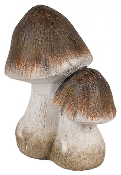 Béžovo-hnědá keramická dekorace houby Mushroom - 10*7*12 cm - Clayre & Eef