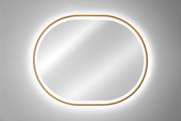 Comad Závesné zrkadlo s LED osvetlením Apollo 2 90x70 cm s pohybovým senzorom, zlatá