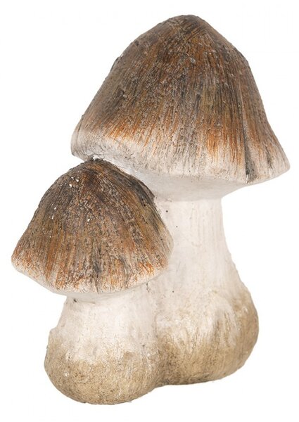 Béžovo-hnědá keramická dekorace houby Mushroom - 10*7*12 cm - Clayre & Eef