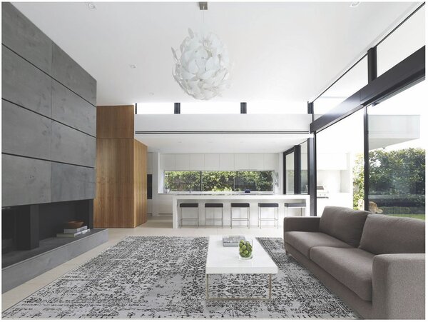 Diamond Carpets India , Ručne viazaný kusový koberec Diamond DC-JK 1 silver / black, 120x170, šedá, chodba / predsieň