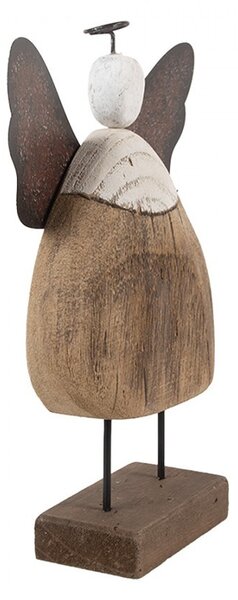 Dekorácia drevená figúrka anjel Angel Rustic M - 13*5*19 cm - Clayre & Eef