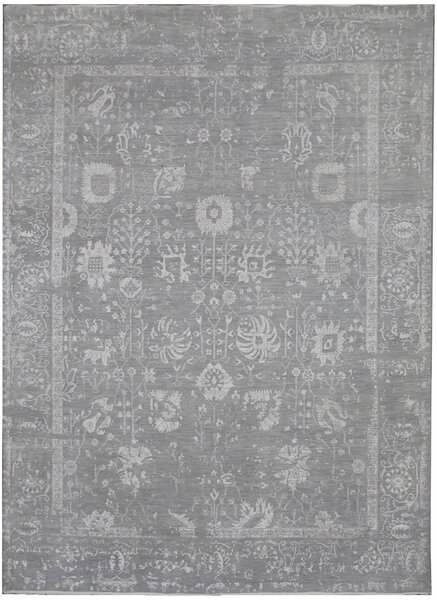 Diamond Carpets koberce Ručne viazaný kusový koberec Diamond DC-VASE 3 Silver / silver - 140x200 cm
