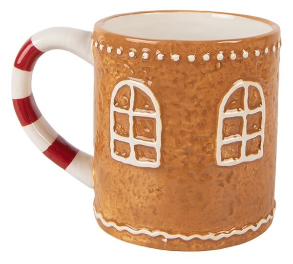 Hnedý keramický hrnček perníková chalúpka - 14*10*15 cm / 450 ml - Clayre & Eef