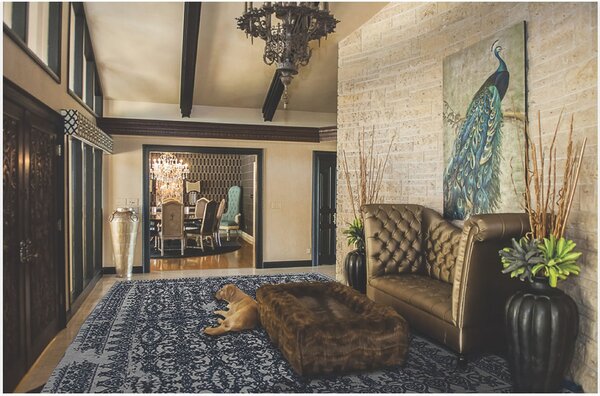Diamond Carpets India , Ručne viazaný kusový koberec Diamond DC-JK 7 Silver / denim, 120x170, šedá, chodba / predsieň