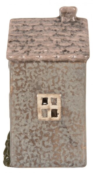 Modrý keramický domček na čajovú sviečku Lamont - 10*8*15 cm - Clayre & Eef