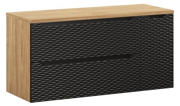 Comad Kúpeľňová skrinka pod doskové umývadlo set Ocean Black II. 120 čierna/dub olejovaný