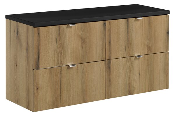 Comad Kúpeľňová skrinka pod doskové umývadlo set Nova Oak III. 120 dub coast evoke/čierna